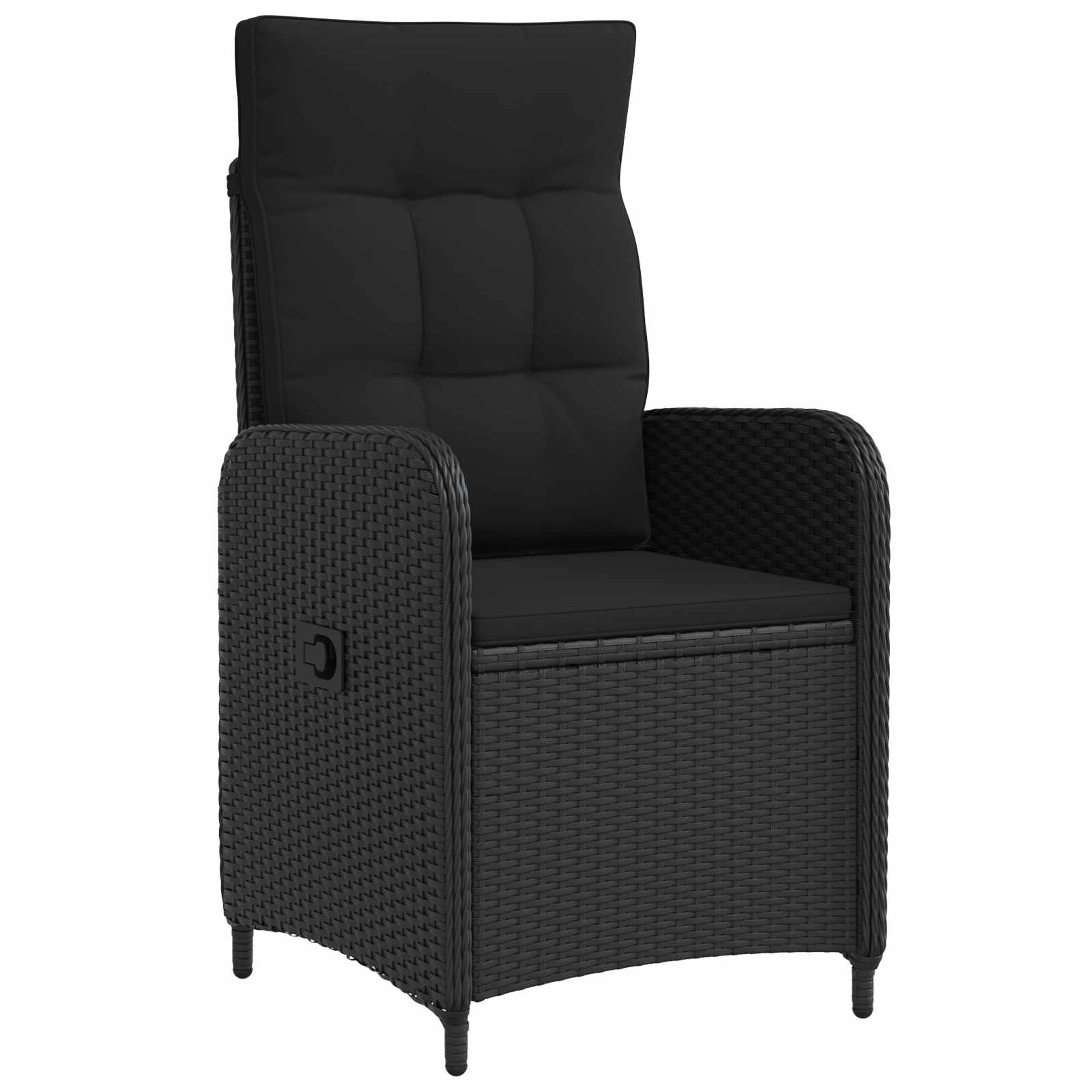 PE Rattan Sofa Table Set 3 Piece Black | Simpledeals