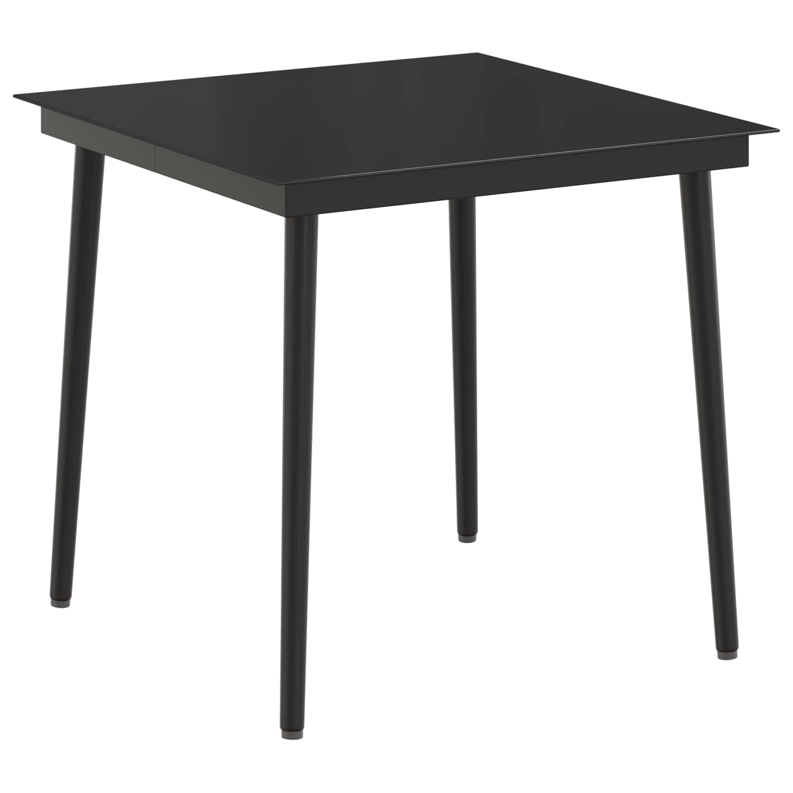 PE Rattan Sofa Table Set 3 Piece Black | Simpledeals