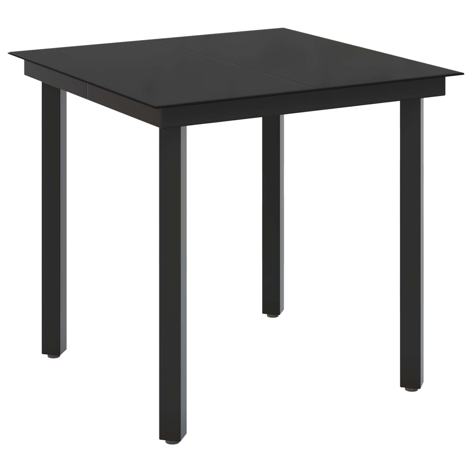 PE Rattan Sofa Table Set 3 Piece Black | Simpledeals