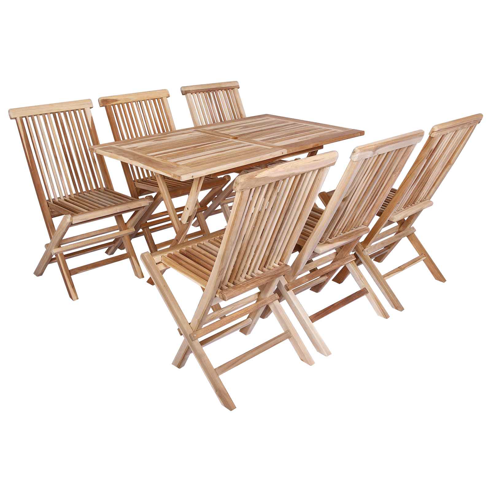 Teak Garden Furniture Set Natural 120x70x75.5cm