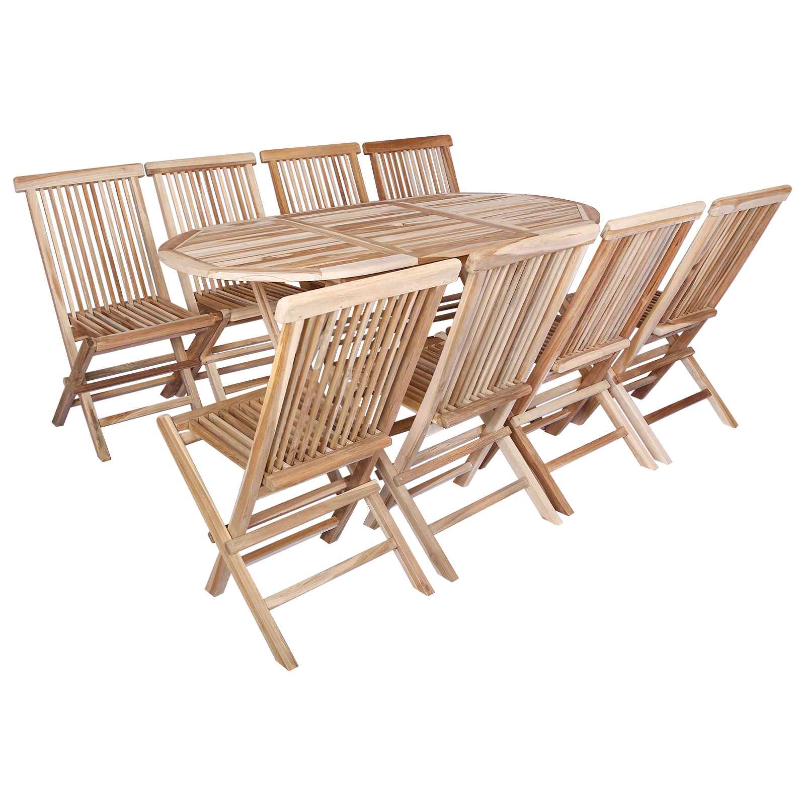Teak Garden Furniture Set Natural 160x80x76cm
