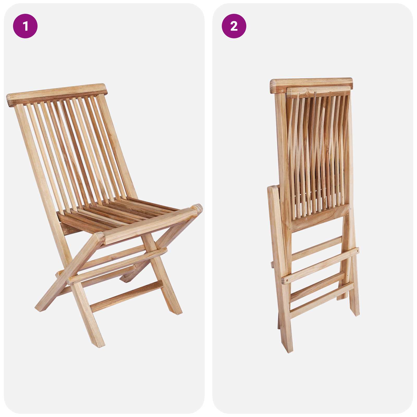 Teak Garden Furniture Set Natural 160x80x76cm