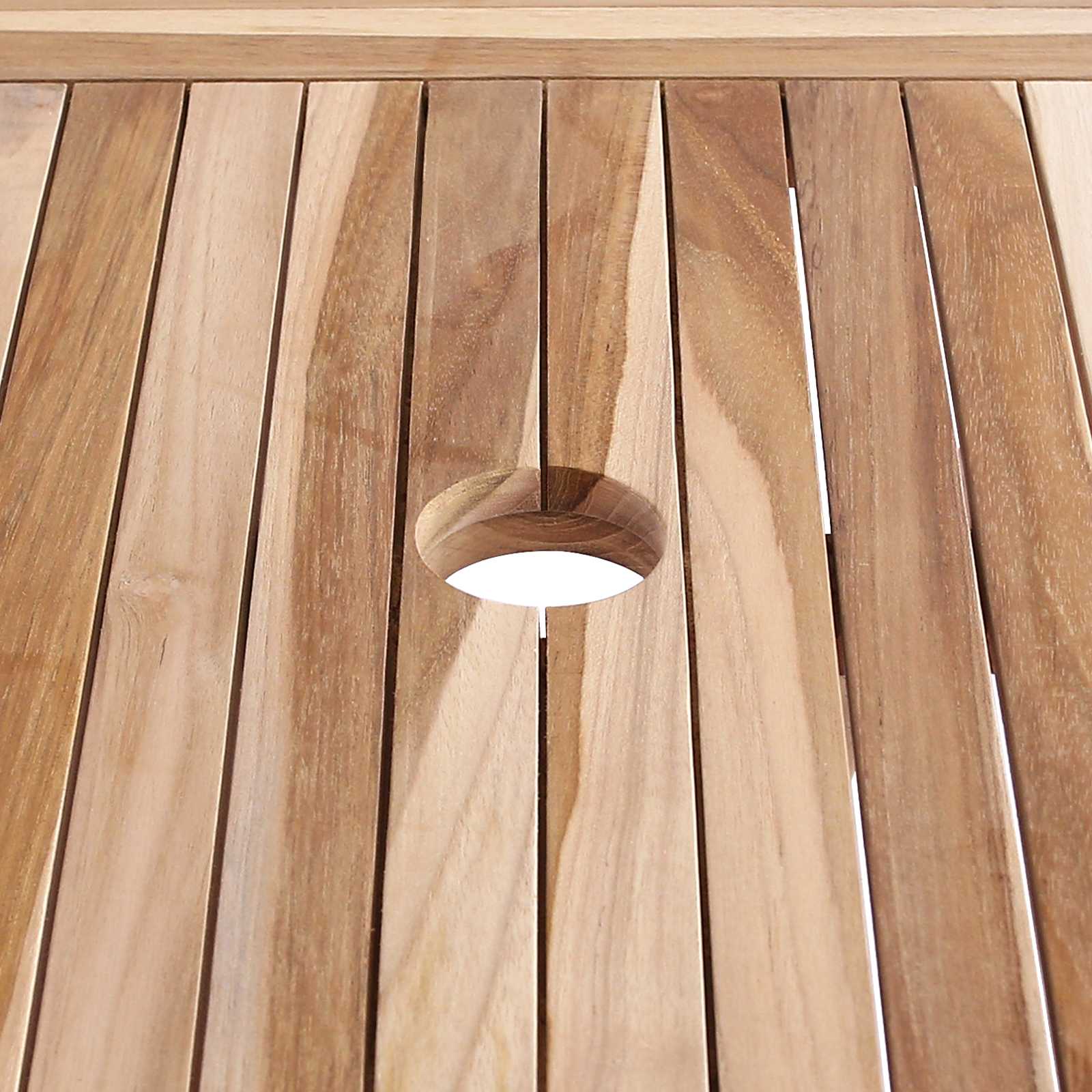 Folding Garden Table Natural Wood 160x80x76cm