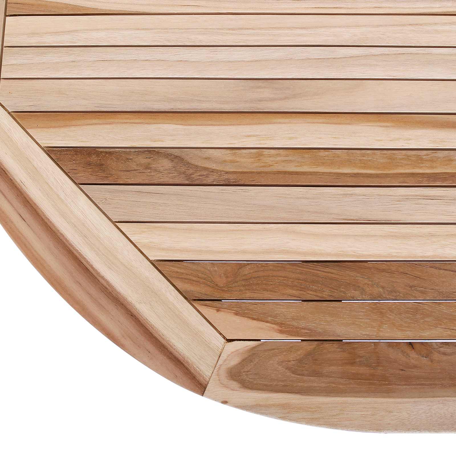 Folding Garden Table Natural Wood 160x80x76cm