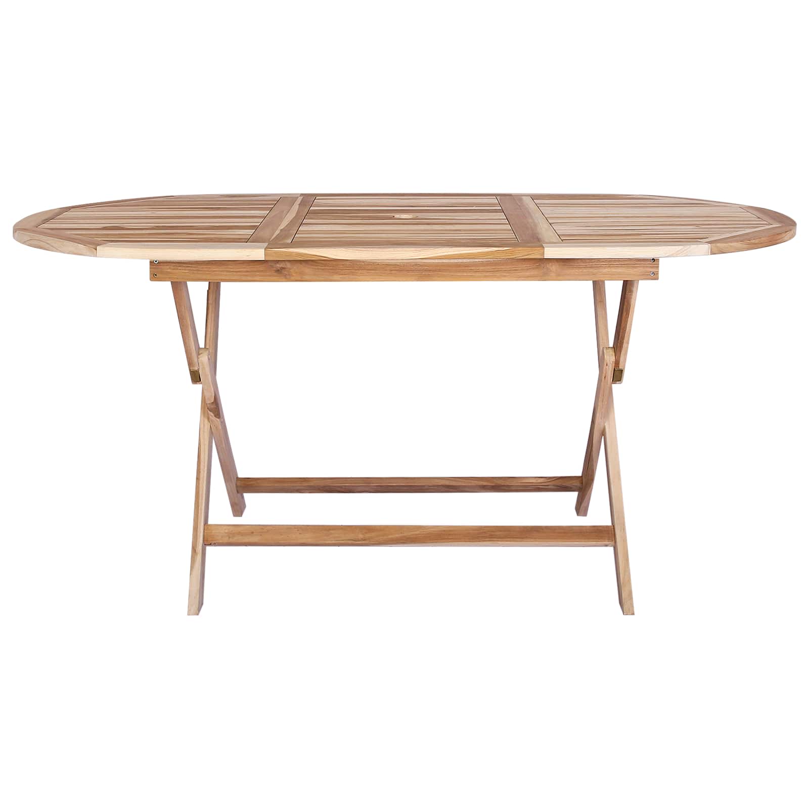 Folding Garden Table Natural Wood 160x80x76cm