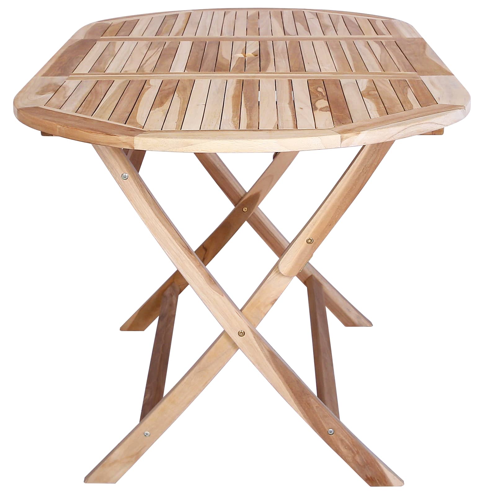 Folding Garden Table Natural Wood 160x80x76cm