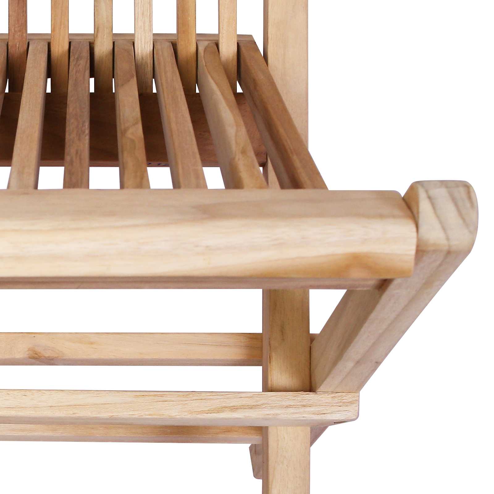 Folding Garden Chair Natural Wood 47.5x61x89cm