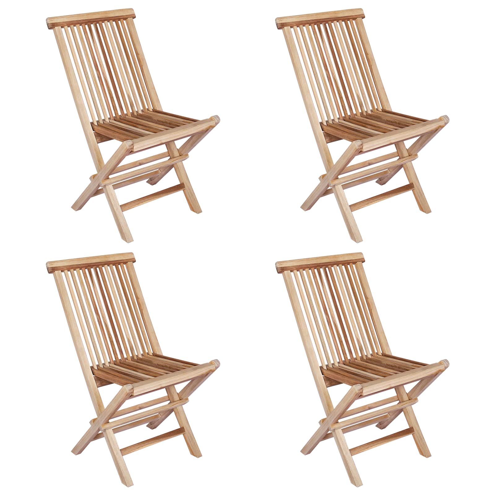 Folding Garden Chair Natural Wood 47.5x61x89cm