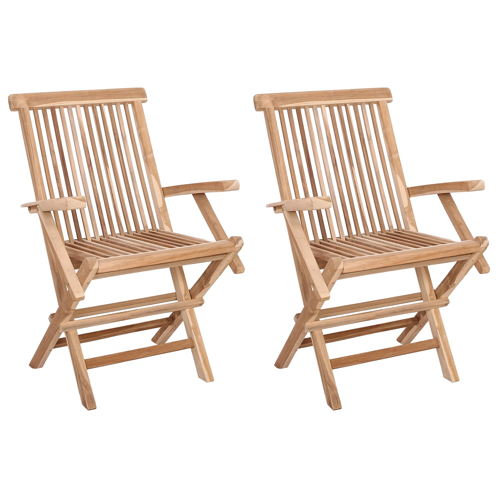 Natural Teak Folding Chair Set 55x61x89cm