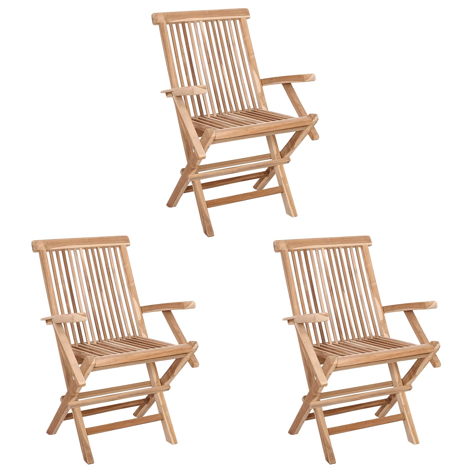 Folding Garden Chair Natural Wood 55x61x89cm