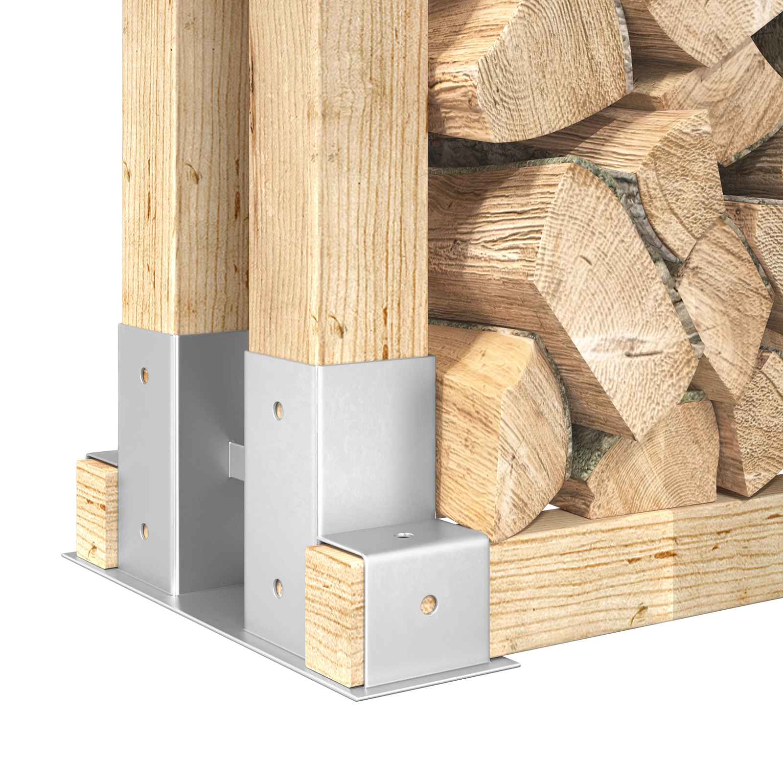 Firewood Stack Aid 12pc Steel Silver | Simpledeals