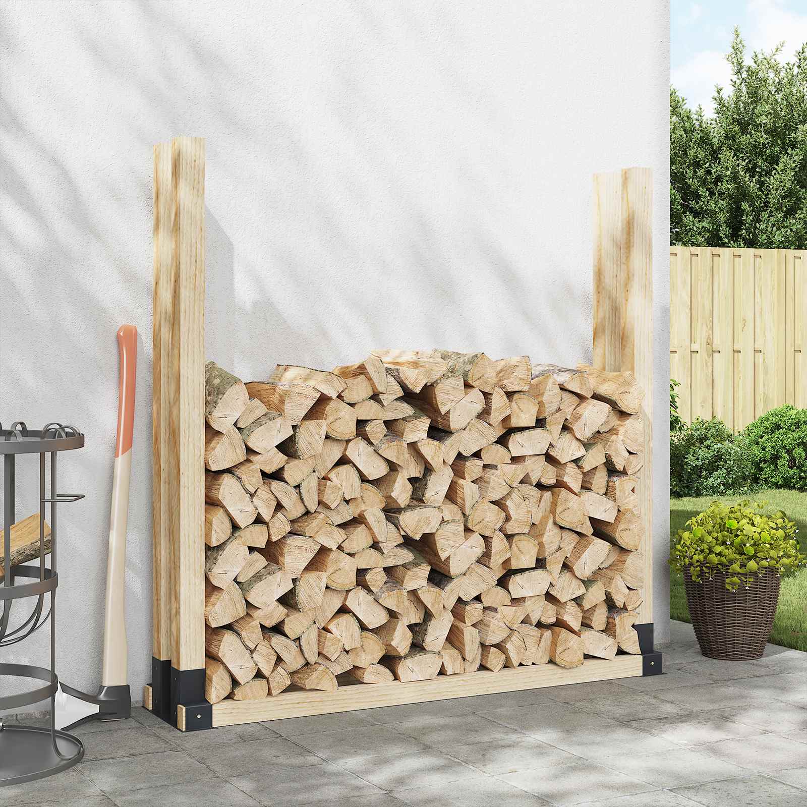 Steel Firewood Stack Aid Anthracite 2pk | Simpledeals