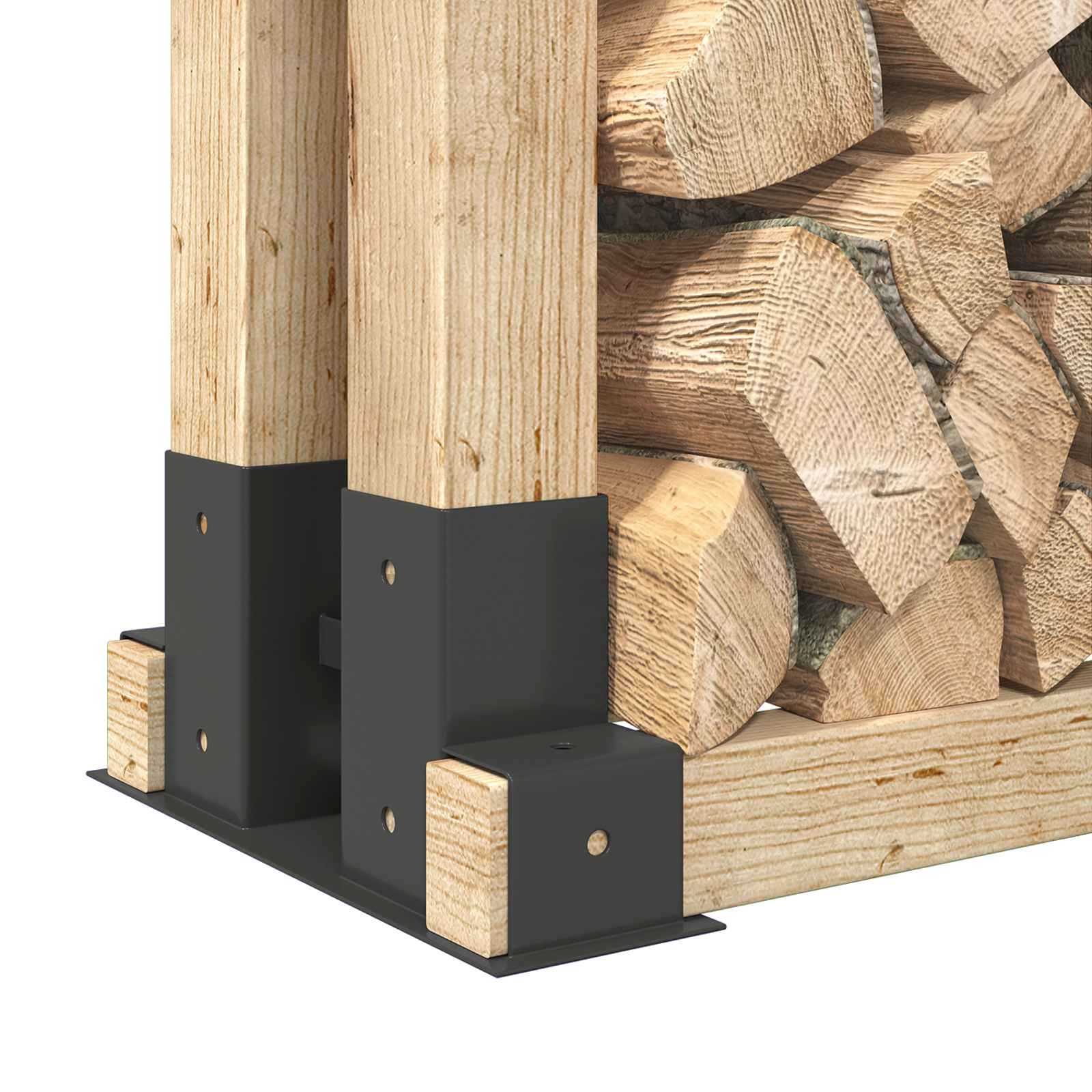 Steel Firewood Stack Aids 4pc Anthracite | Simpledeals