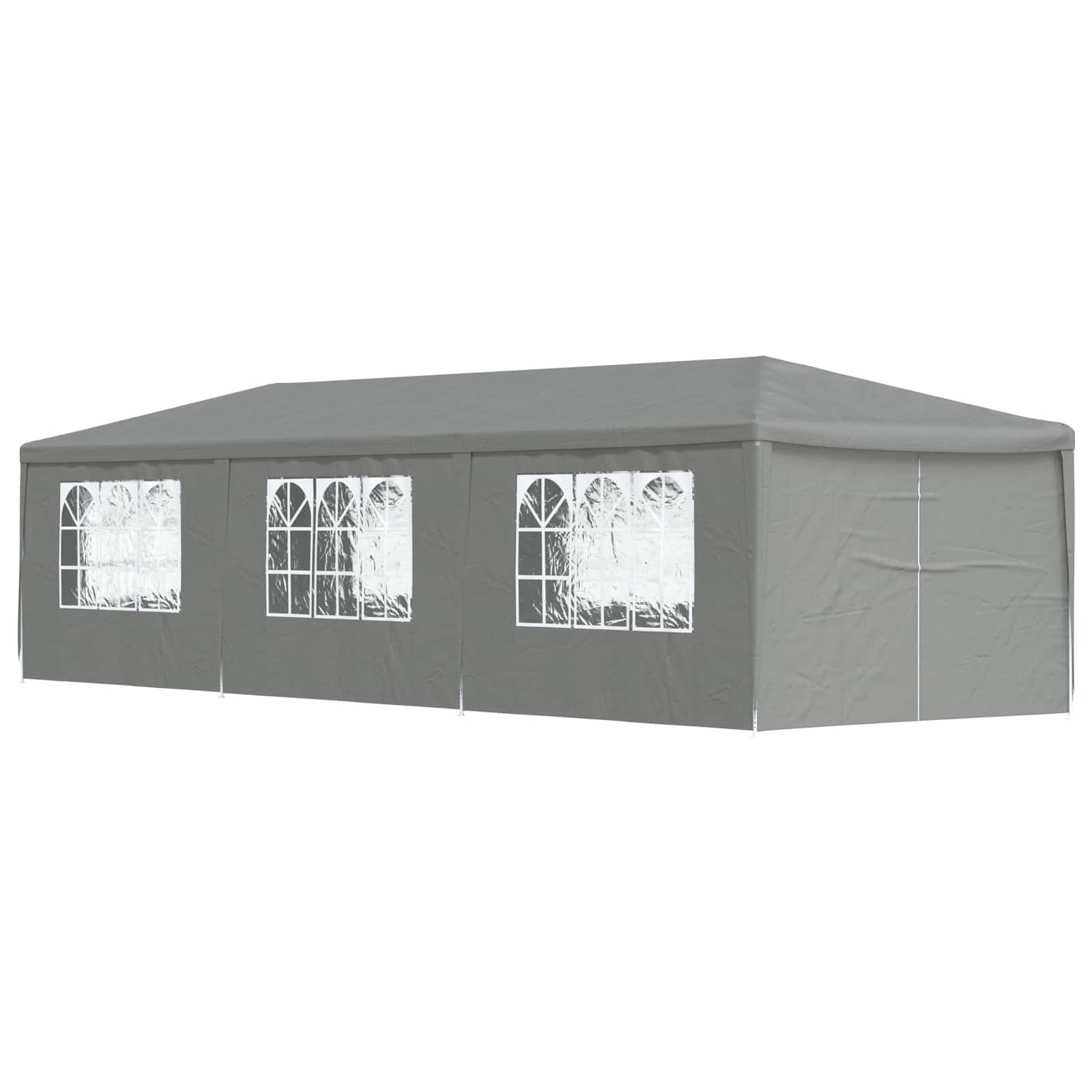 Party Tent 9x3m PE Steel Light Grey | Simpledeals