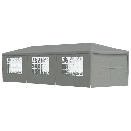 Party Tent 9x3m PE Steel Light Grey - Home & Garden > Lawn & Garden > Outdoor Living > Outdoor Structures > Canopies & G