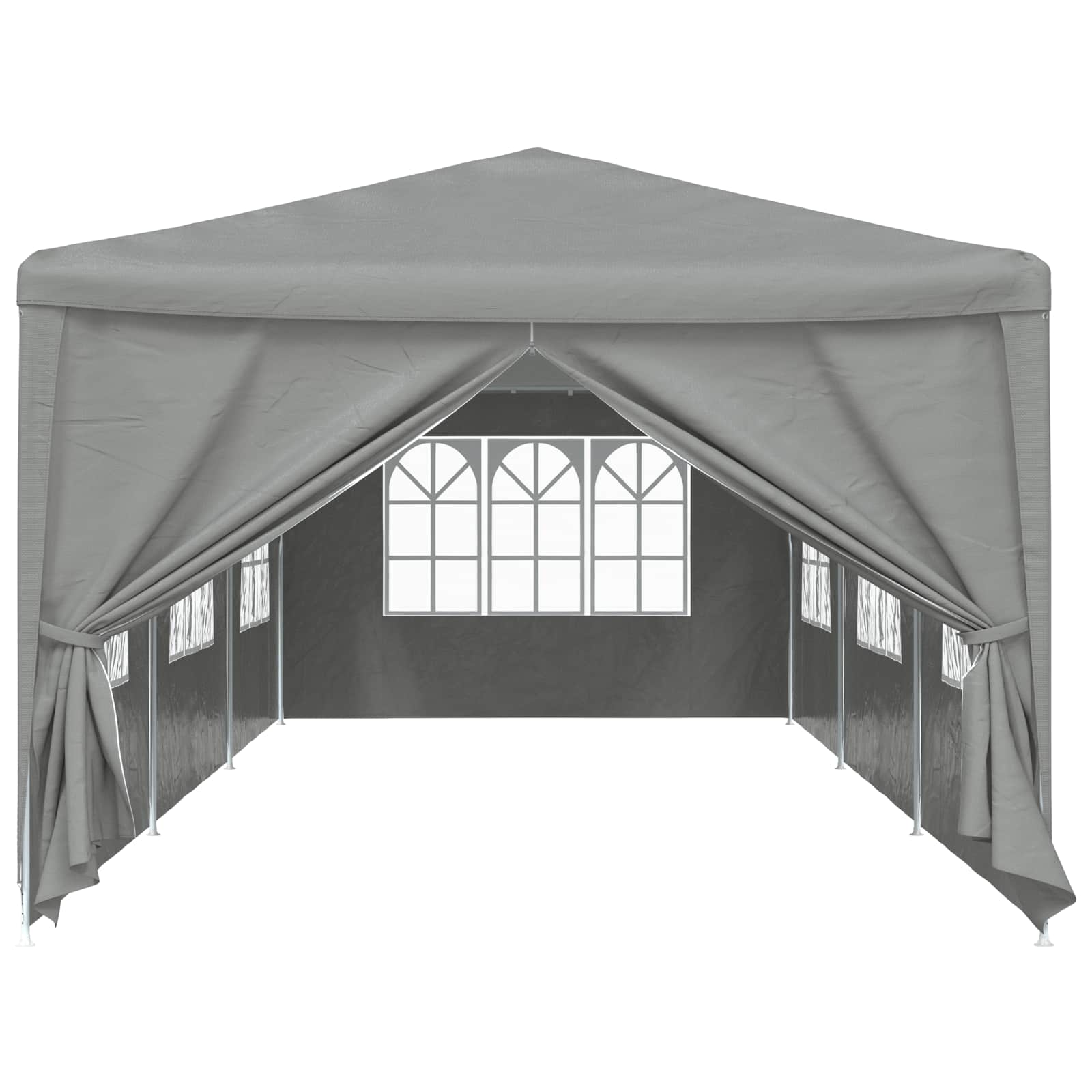 Party Tent 9x3m PE Steel Light Grey | Simpledeals