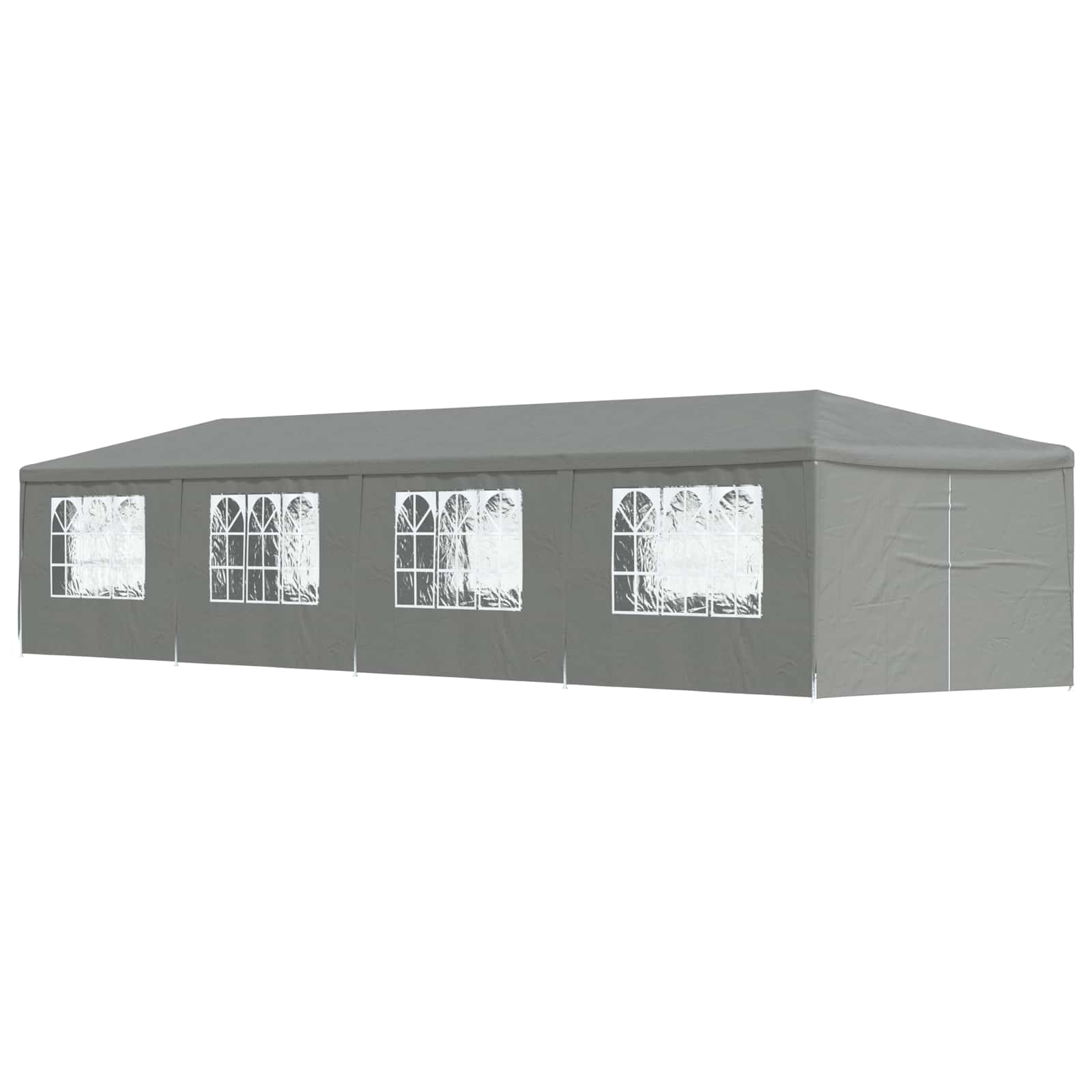 Party Tent 12x3m Light Grey PE Steel | Simpledeals