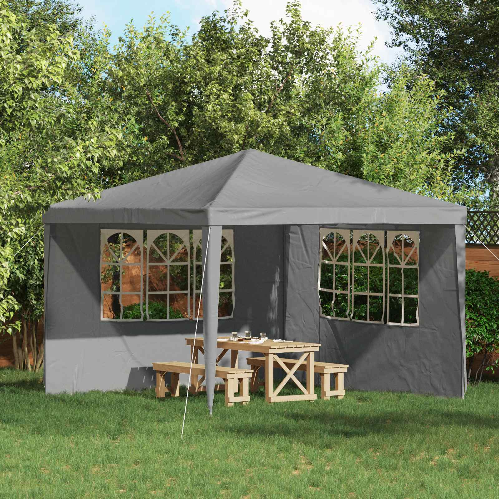 Party Tent Sidewalls 300x195cm Light Grey PE | Simpledeals
