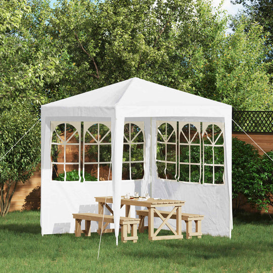 Party Tent Sidewalls 200x195cm White PE Steel - Home & Garden > Lawn & Garden > Outdoor Living > Outdoor Structures > Ca