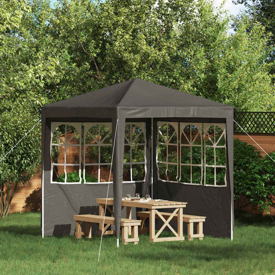 Party Tent Sidewalls 200x195cm Anthracite - Home & Garden > Lawn & Garden > Outdoor Living > Outdoor Structures > Canopi