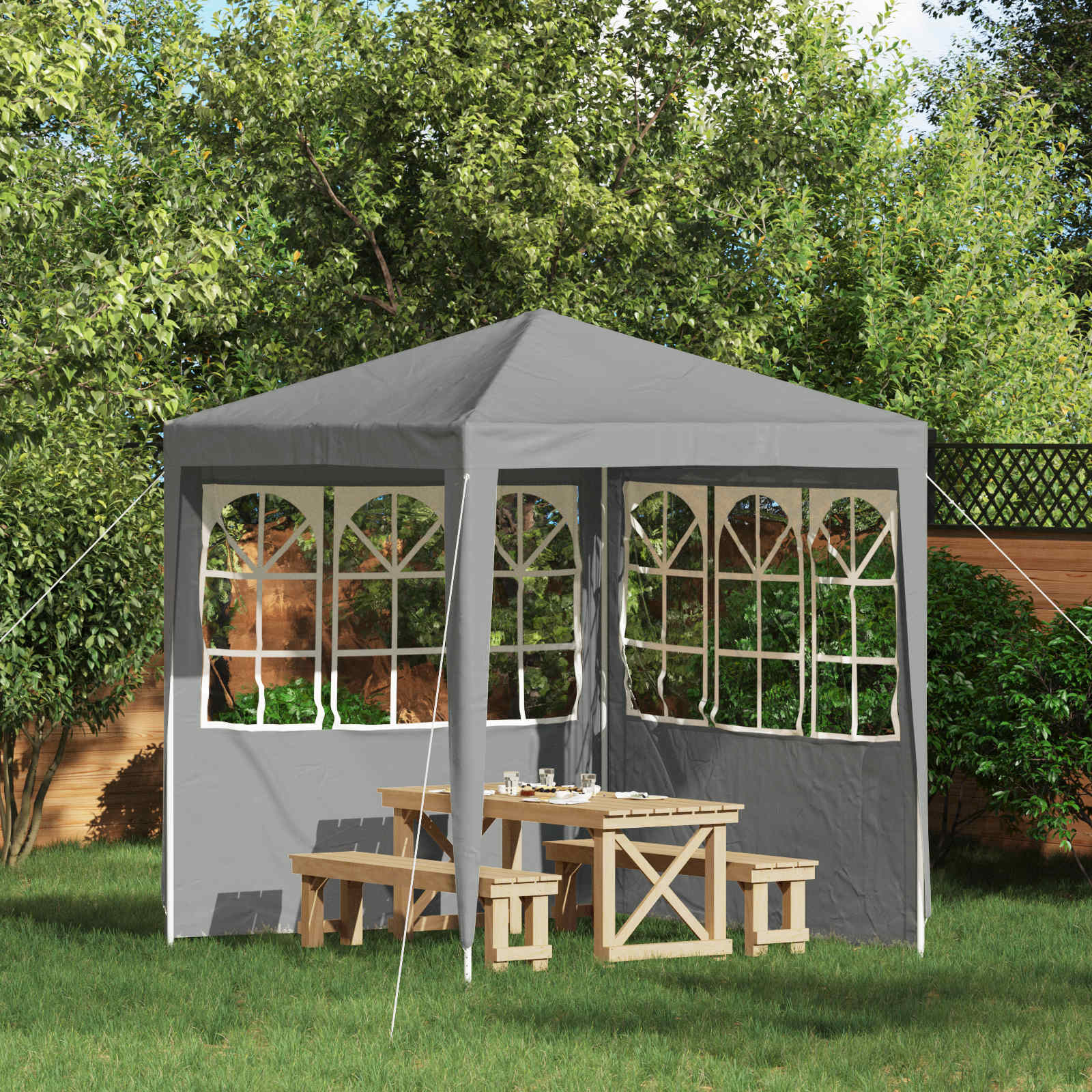 Party Tent Sidewalls 200x195cm Light Grey 2pk | Simpledeals
