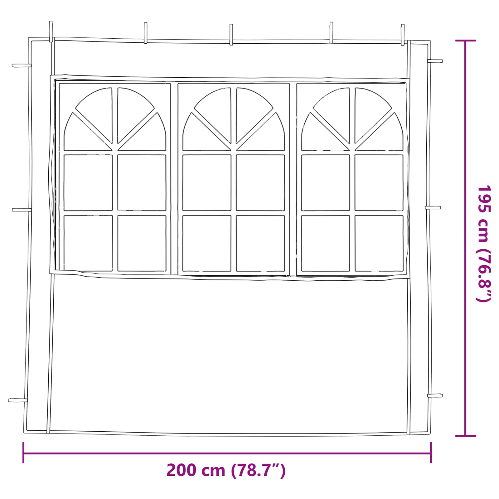 Party Tent Sidewalls 200x195cm Light Grey 2pk | Simpledeals