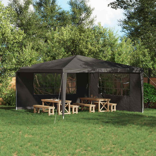 Party Tent Sidewalls 400x195cm Anthracite PE - Home & Garden > Lawn & Garden > Outdoor Living > Outdoor Structures > Can