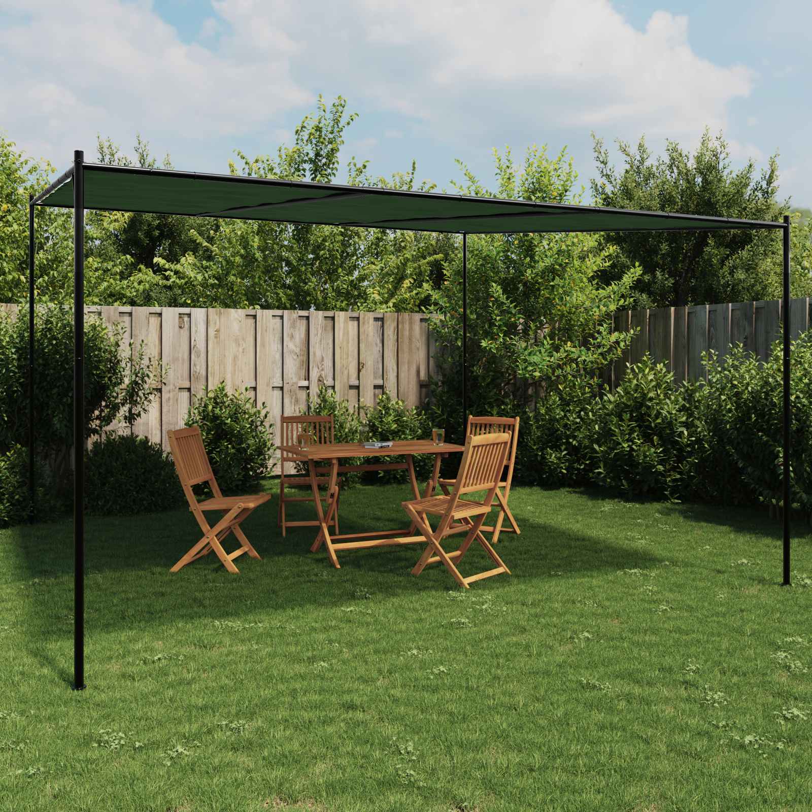 Louvred Gazebo 4x4m Steel Frame Green | Simpledeals