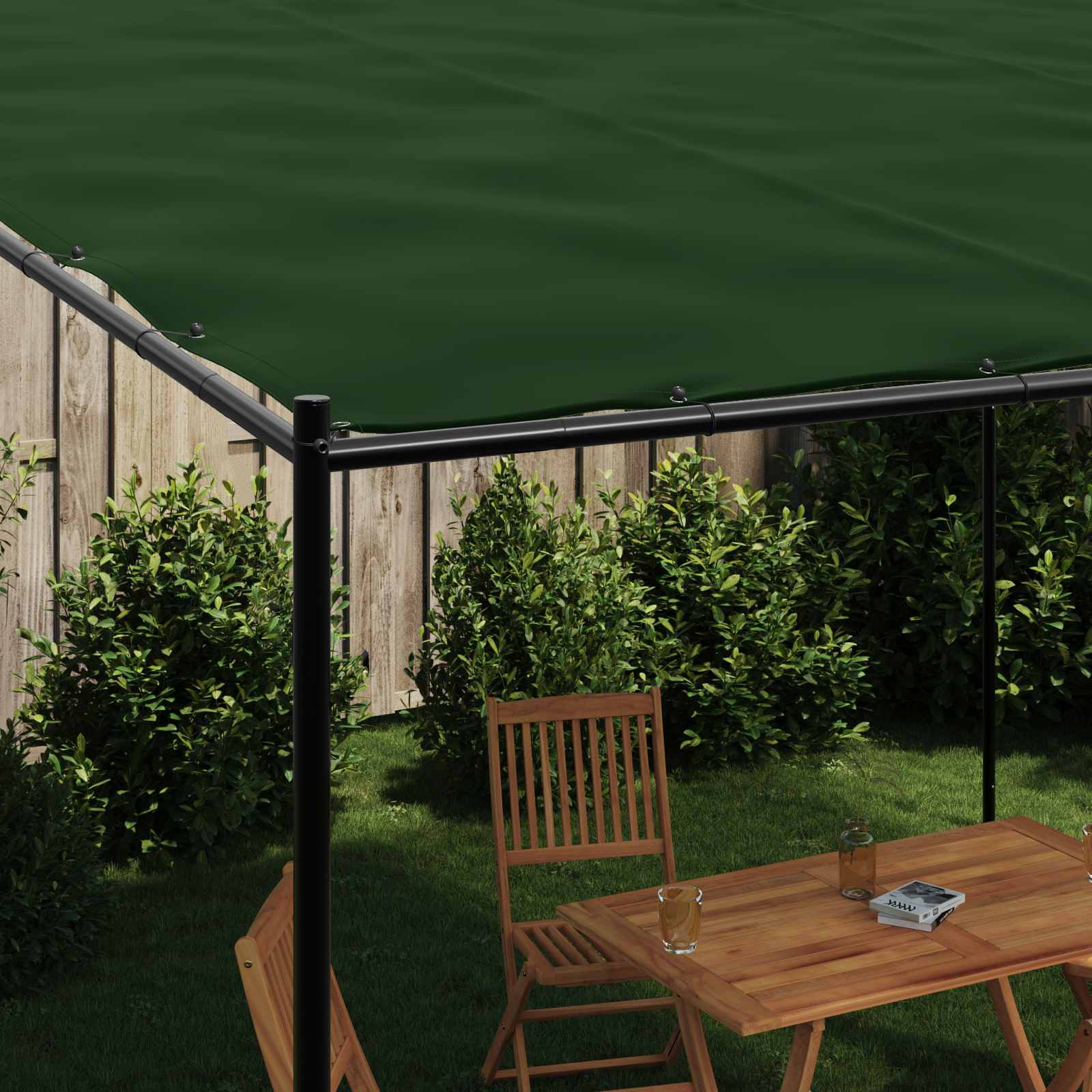 Louvred Gazebo 4x4m Steel Frame Green | Simpledeals
