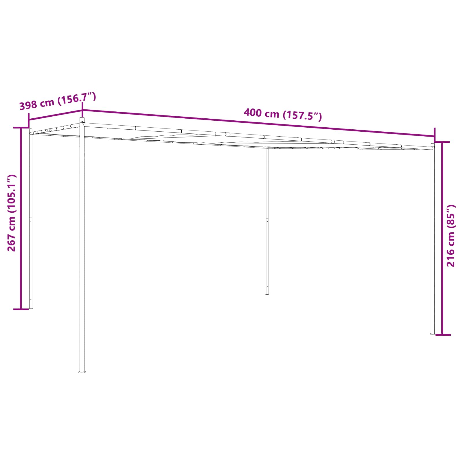 Louvred Gazebo 4x4m Steel Frame Green | Simpledeals