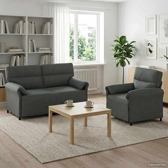 Grey Fabric Sofa Set 158x83x95cm