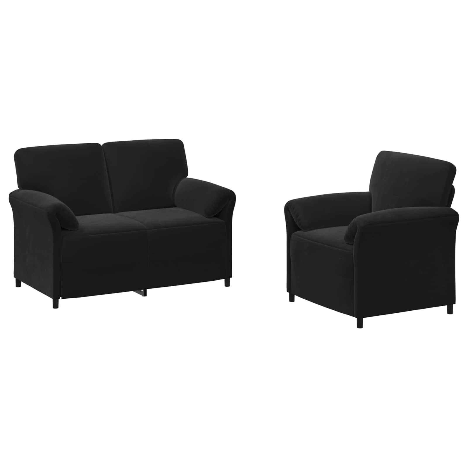 Black Velvet Sofa Set 138x83x95cm