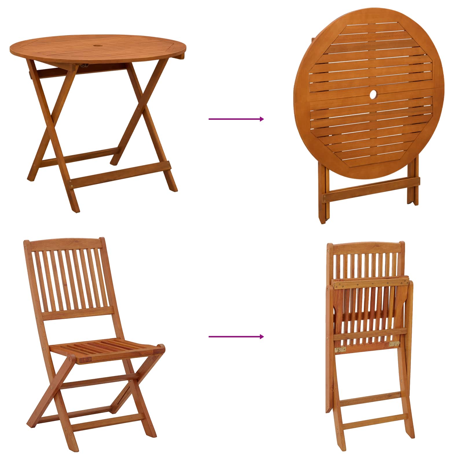 5pc Eucalyptus Outdoor Furniture Set | Simpledeals