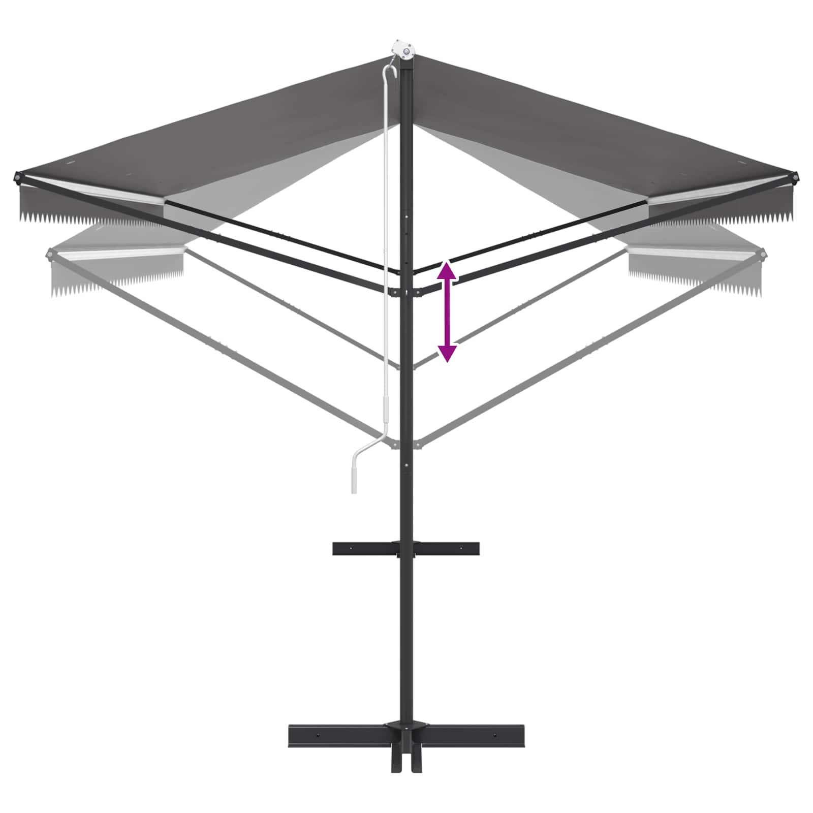 Free Standing Awning 5x3m Grey Polyester | Simpledeals