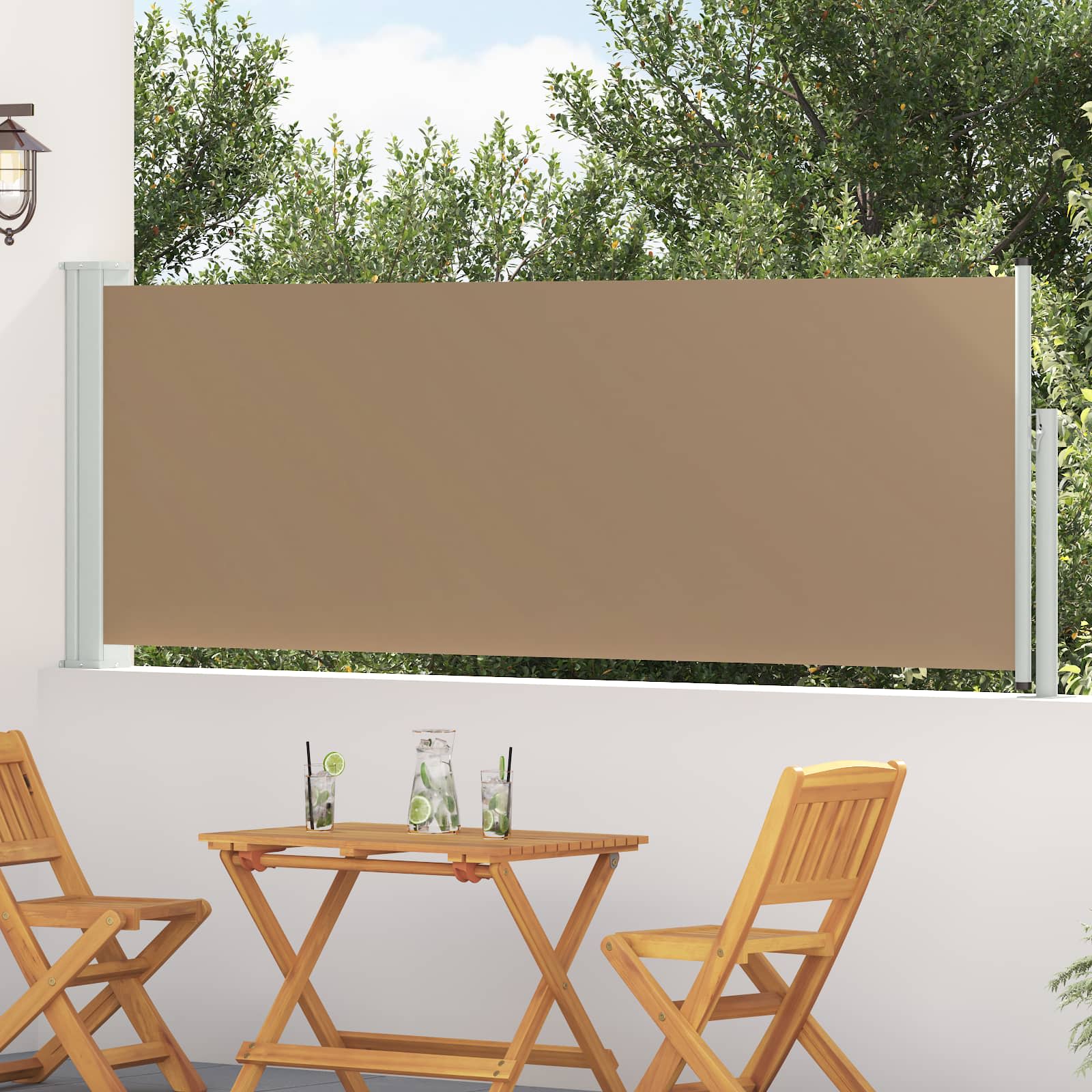 Retractable Side Awning 500x100cm Taupe | Simpledeals