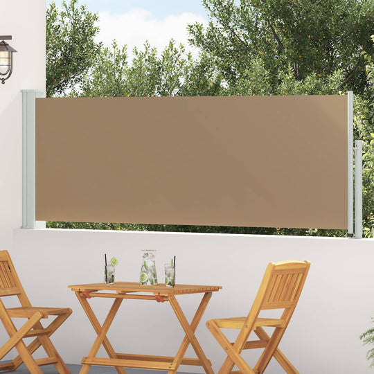 Retractable Side Awning 500x100cm Taupe - Home & Garden > Lawn & Garden > Outdoor Living > Outdoor Umbrellas & Sunshades