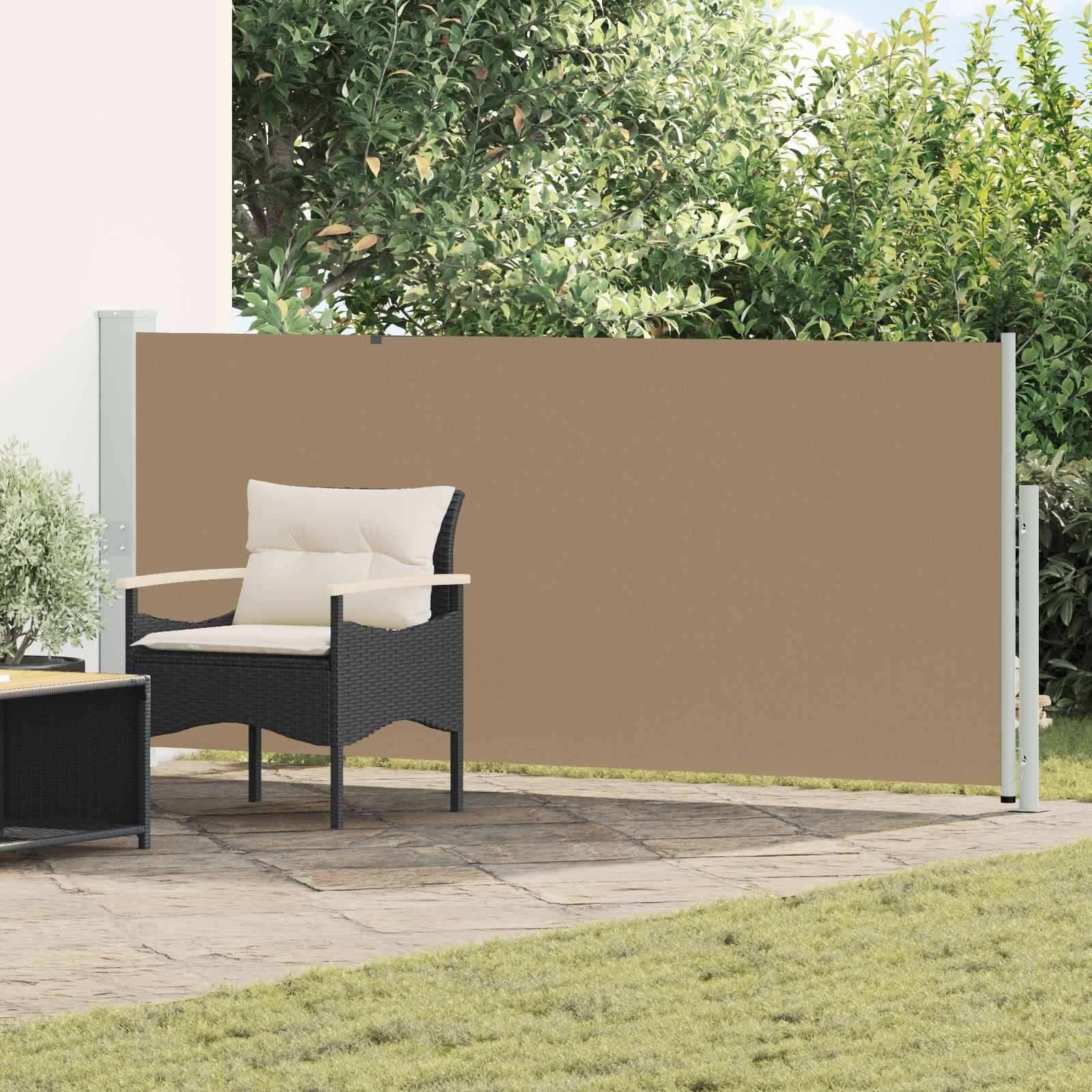 Retractable Side Awning 500x140cm Taupe | Simpledeals