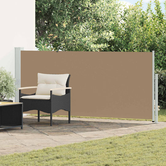 Retractable Side Awning 500x140cm Taupe - Home & Garden > Lawn & Garden > Outdoor Living > Outdoor Umbrellas & Sunshades