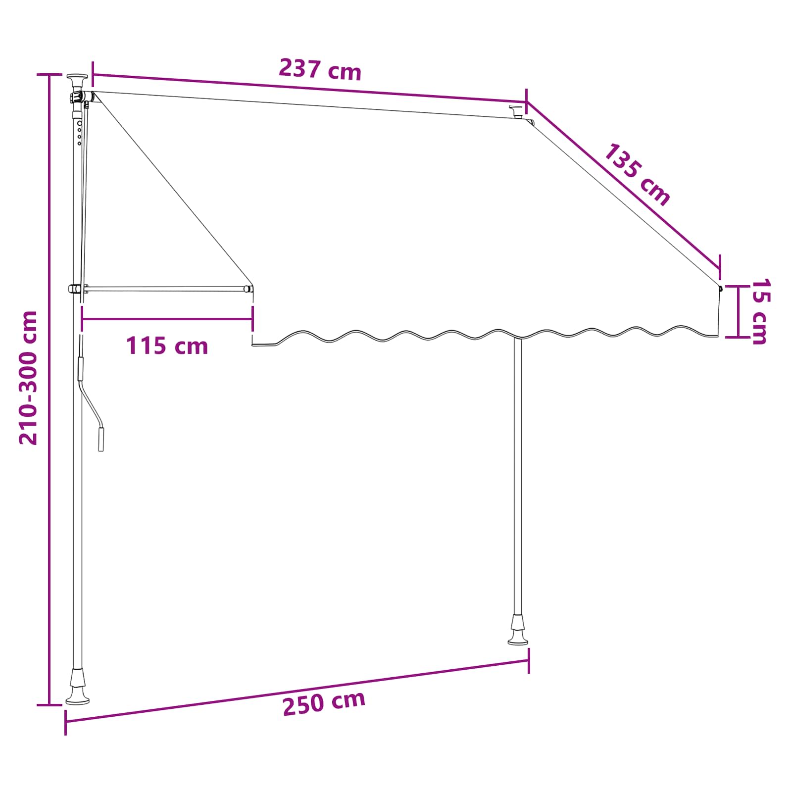 Retractable Awning 250cm Taupe Outdoor | Simpledeals