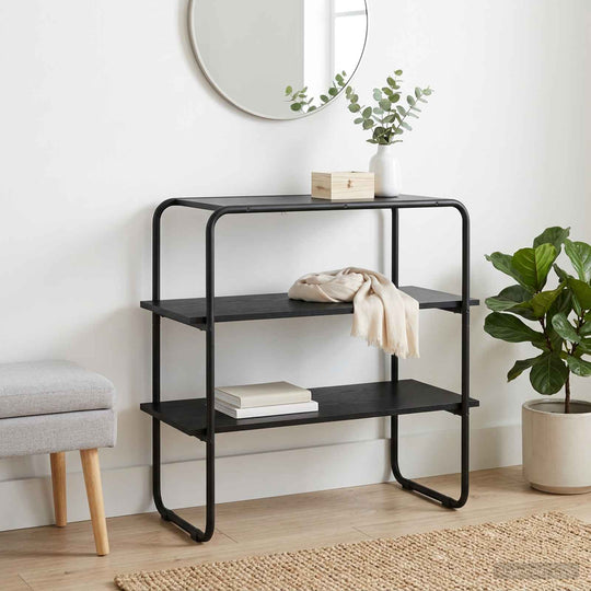 Black Oak Console Table 80cm Shelf | Simpledeals