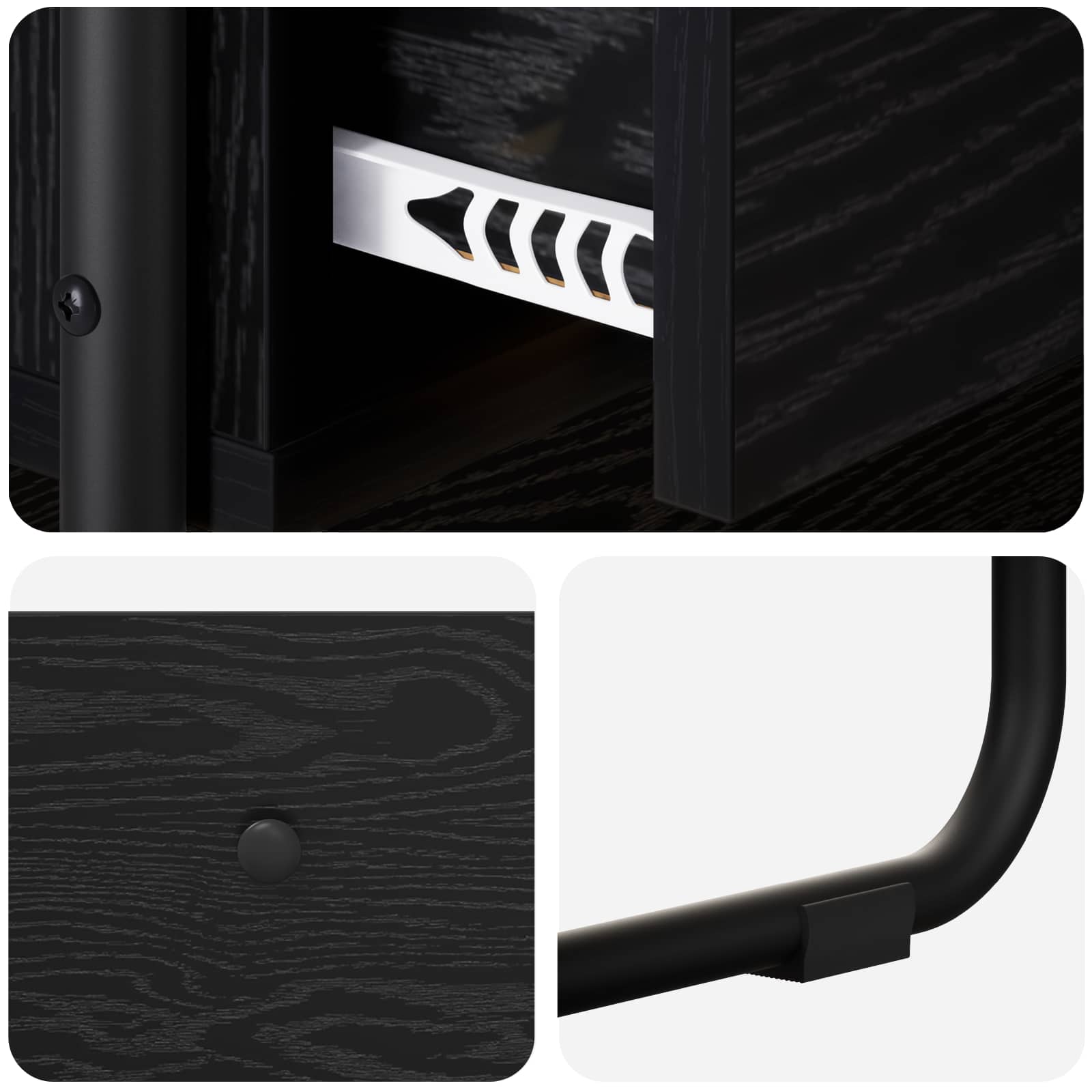 Black Oak Console Table 2 Drawers 80cm | Simpledeals