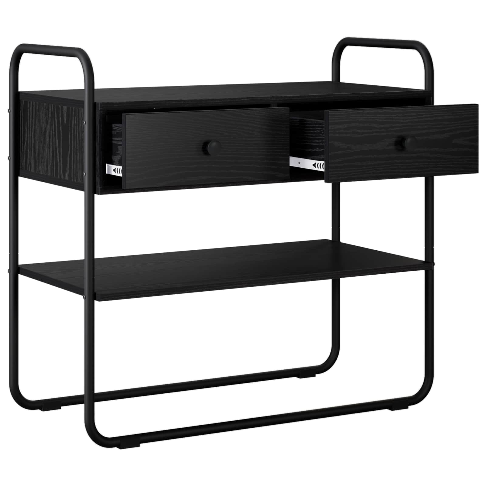 Black Oak Console Table 2 Drawers 80cm | Simpledeals