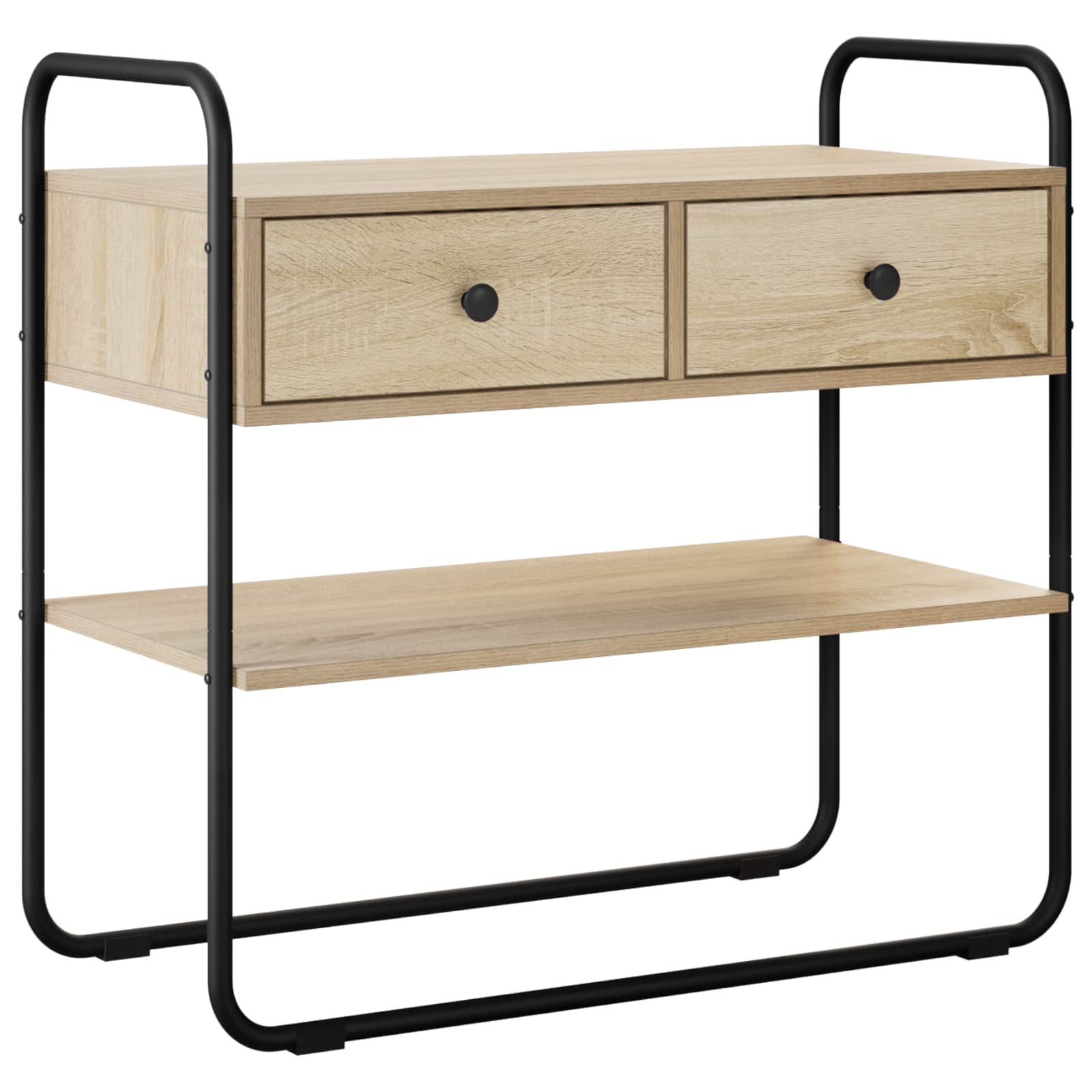 Sonoma Oak Console Table 2 Drawers 80cm | Simpledeals