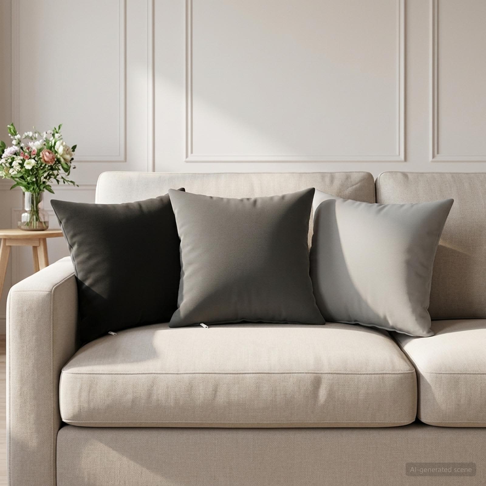 Grey Outdoor Cushion Set 40x40cm