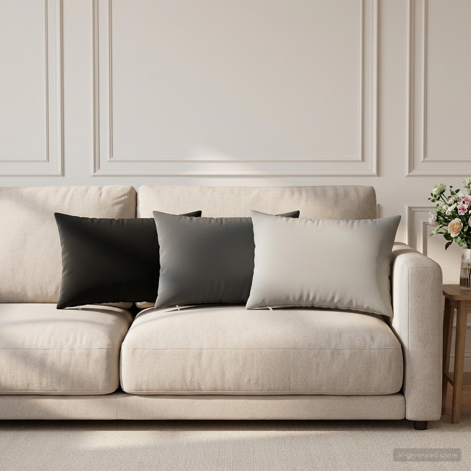 Outdoor Cushion Black Polyester 40x60cm