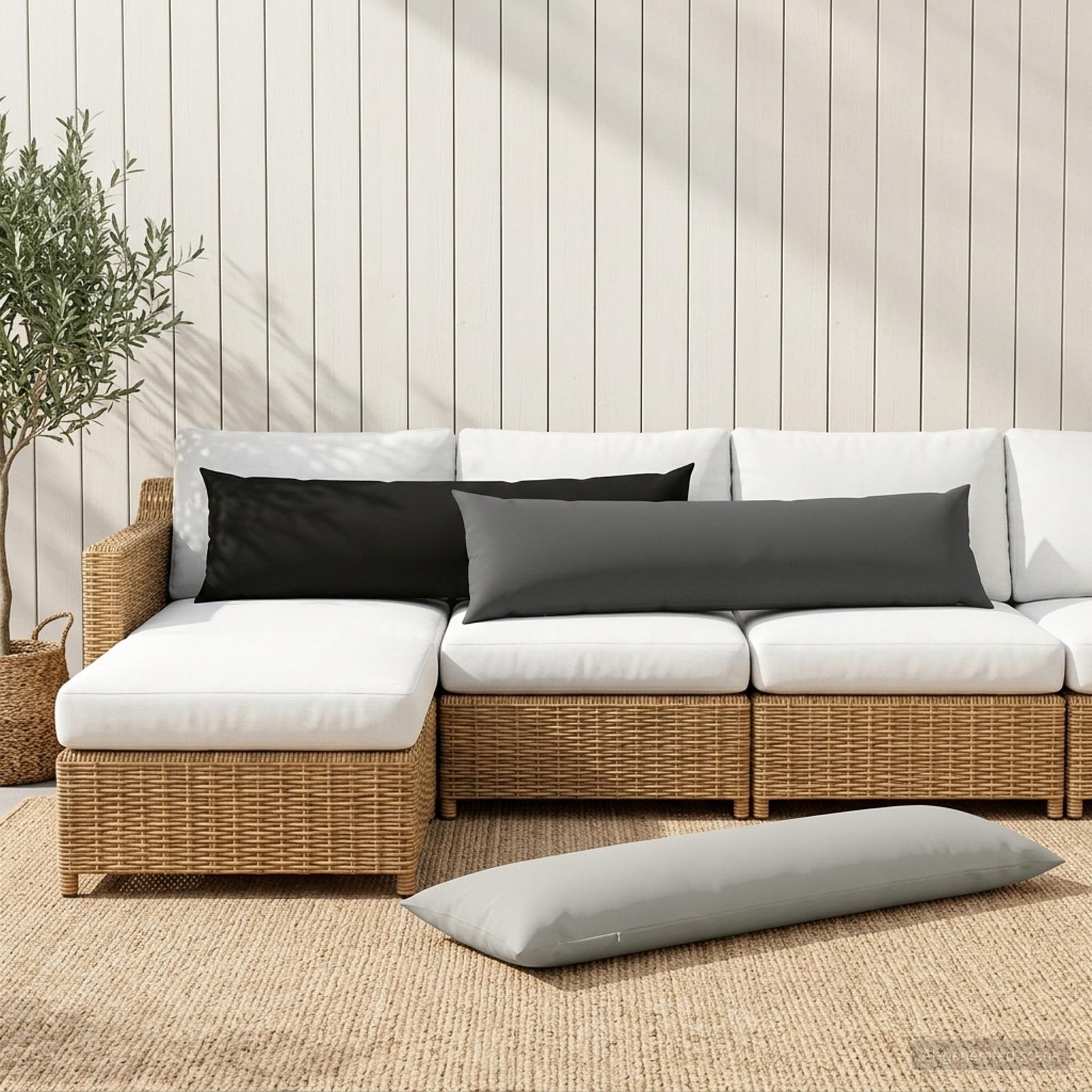 Outdoor Cushion Anthracite Polyester 40x145cm