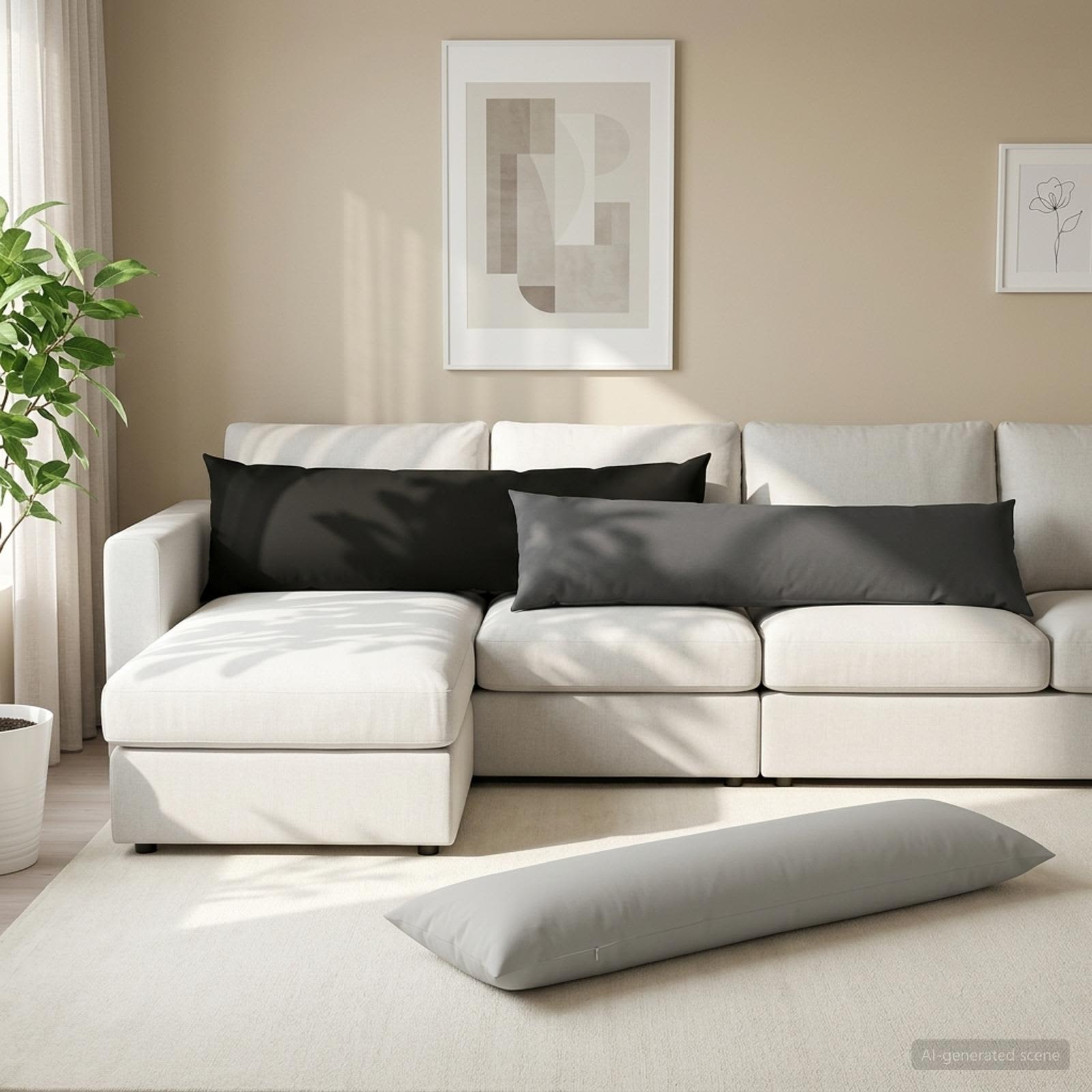 Outdoor Cushion Anthracite Polyester 40x145cm