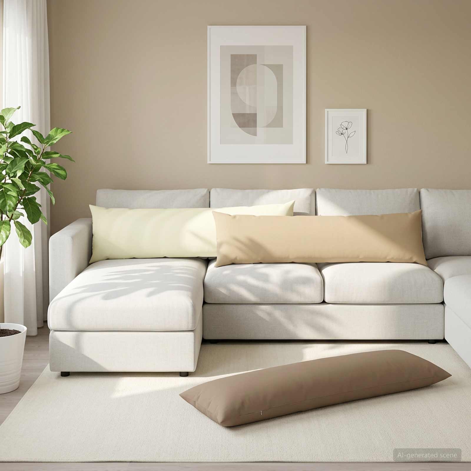 Outdoor Cushion Taupe Polyester 40x145cm