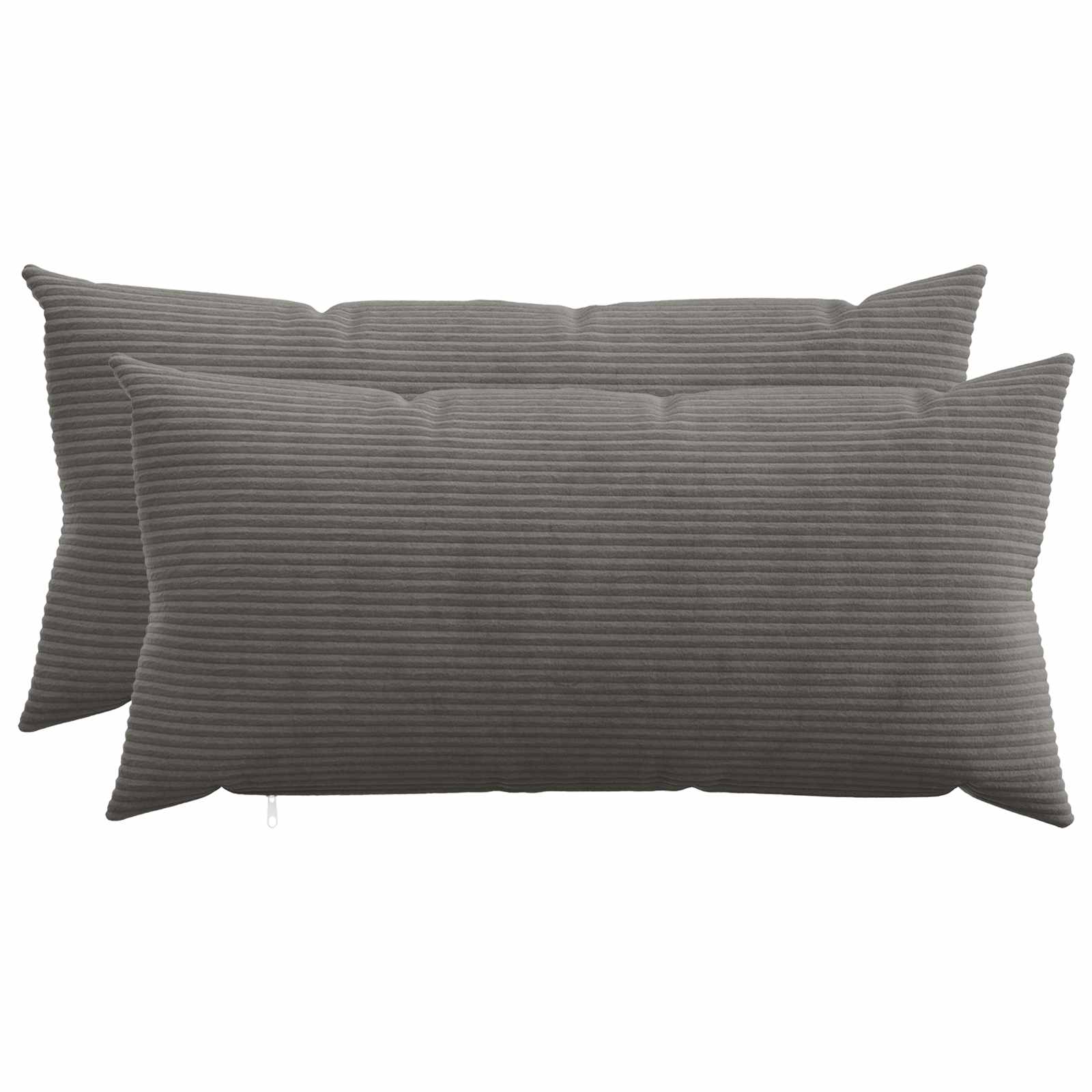 Grey Corduroy Cushion Covers 40x80cm