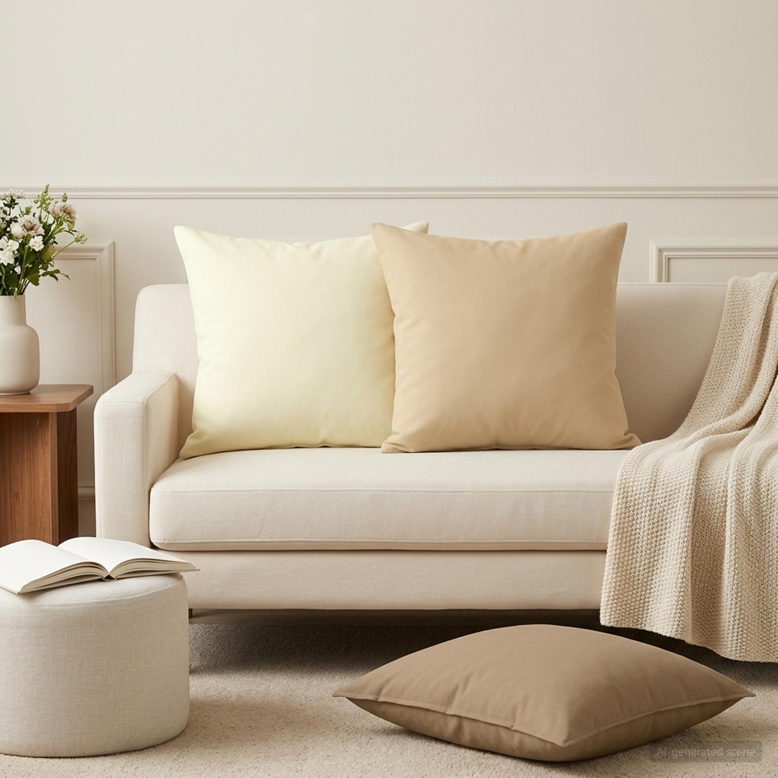 Taupe Cushion Set 6 Pieces 45x45cm